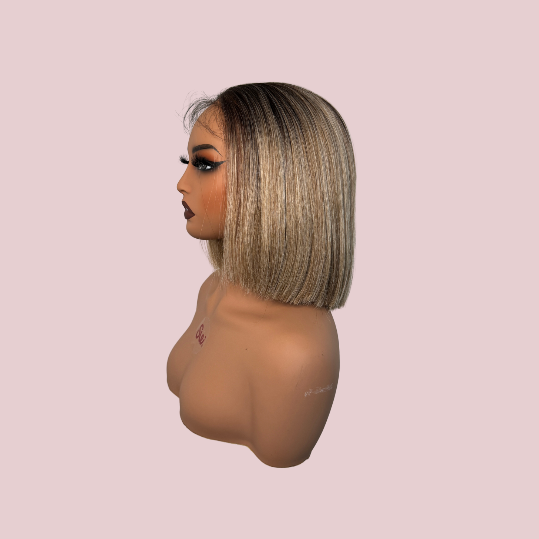 10 inch bob, blonde short wig